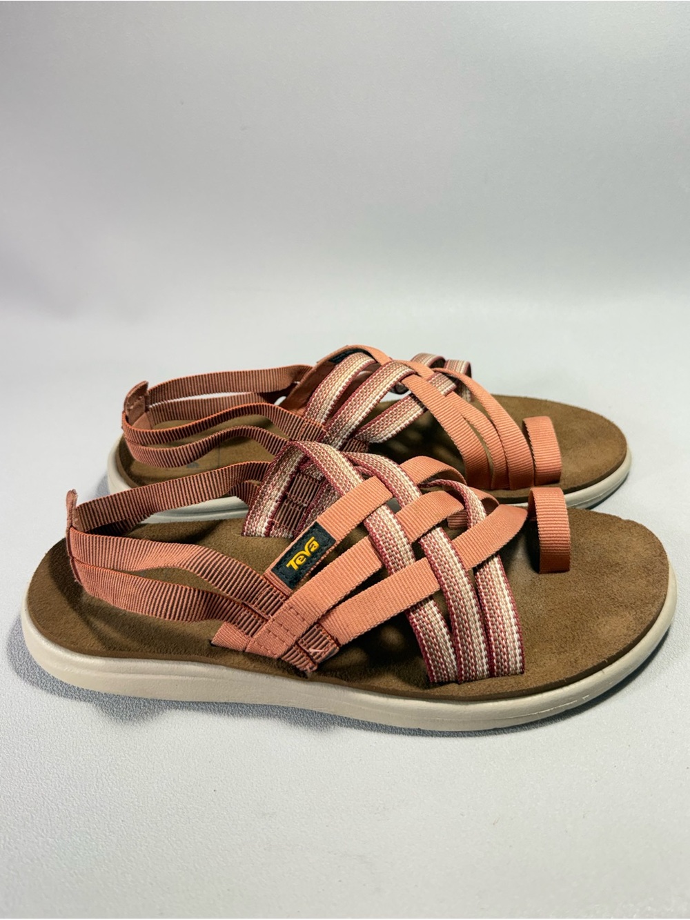 Teva Voya Warm Coral Strappy Sandals